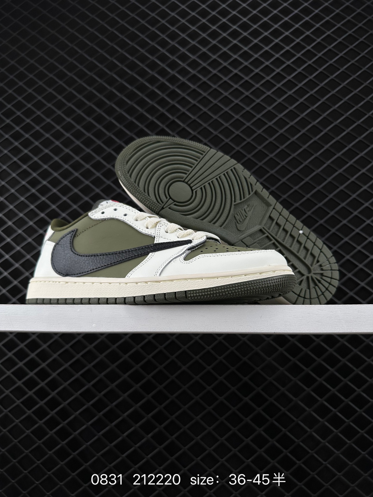 fragment design x Travis Scott x Nike Air Jordan 1 Low OG SP”Black/Green Toe“